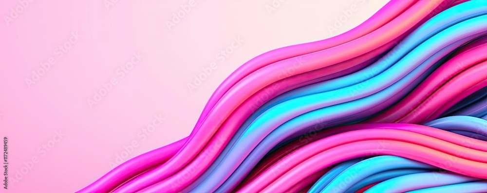 Aufkleber neon abstract background concept. colorful wavy lines creating a vibrant abstract background for cre