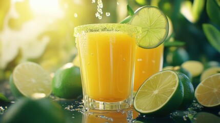 Lime juice withlime fruit