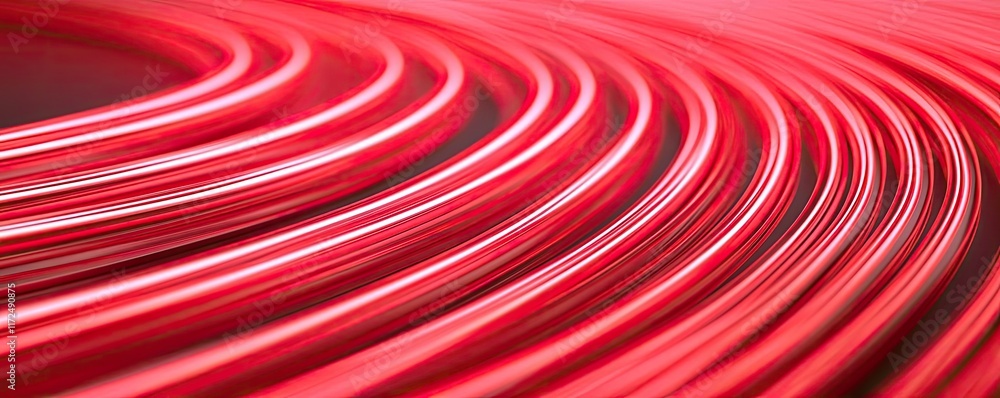 Poster neon abstract background concept. close-up of vibrant red wires coiling in intricate patterns, showc