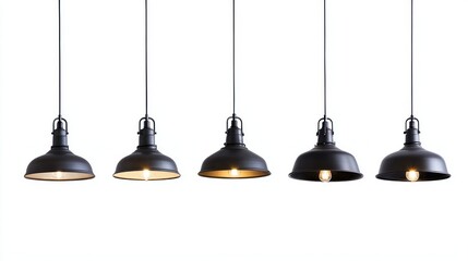 Collection of Pendant Light front view full length on white background.