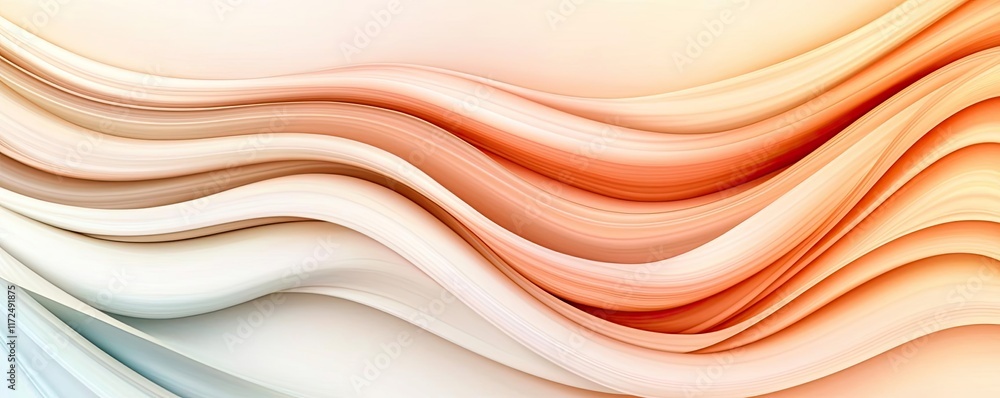 Poster pastel abstract background concept. abstract waves in soft orange and cream tones create a soothing 