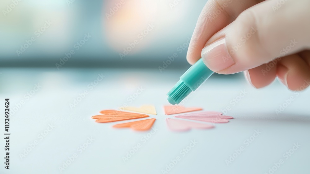 Poster a hand drawing a venn diagram on a piece of paper, using colored markers to distinguish the differen