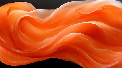 Fototapeta premium Abstract orange fabric waves on black.