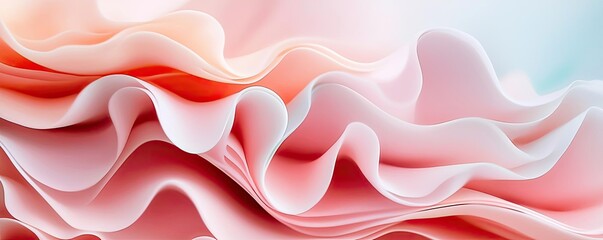Pastel abstract background concept. A vibrant, abstract composition of soft, cascading waves in shades of pink and coral.