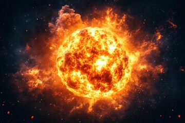 Obraz premium Fiery Cosmic Explosion in Space