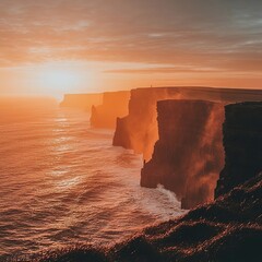 cliffs of moher at sunrise ireland landscape