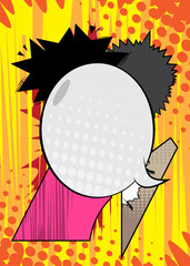 Cartoon background with blank speech bubble, comic book backdrop. Retro vector comics pop art design.