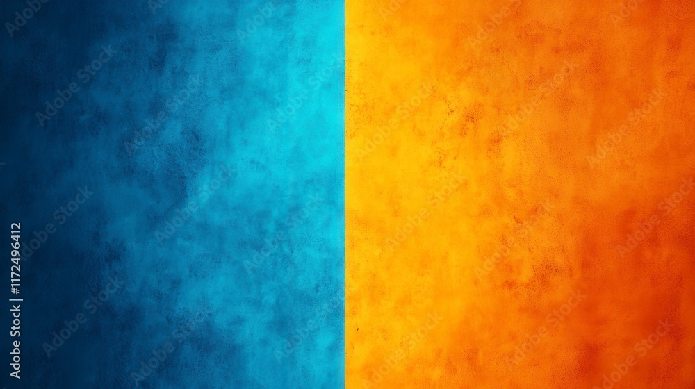 Poster vibrant contrast of blue and orange textures creating a visually striking and dynamic abstract backg