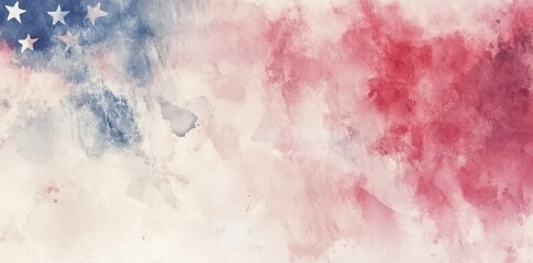 Fototapeta premium Abstract Watercolor Patriotism American Flag Design