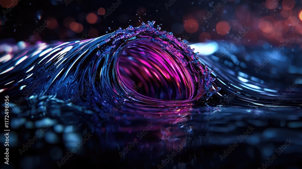 Poster waves abstract background concept. a mesmerizing wave captured in vibrant colors in a dynamic water 