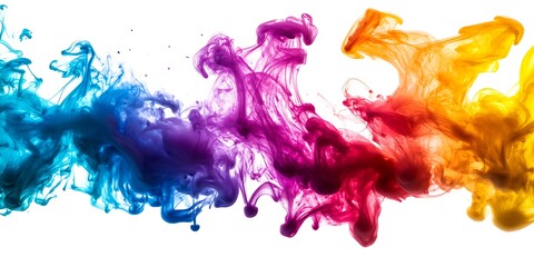 Obraz premium watercolor colorful abstract banner- smoke and dust with rainbow colors- vibrant LGBTQ flag colors texture