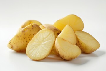potato fry on white isolated background  potato fry on white isolated background