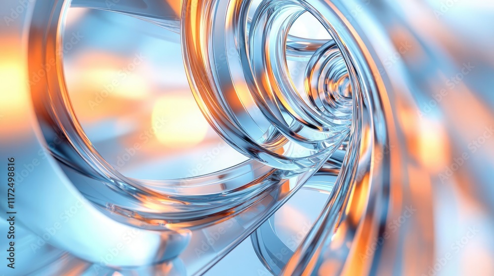 Poster metallic abstract background idea. abstract swirl of colorful glass tubes creating a stunning visual