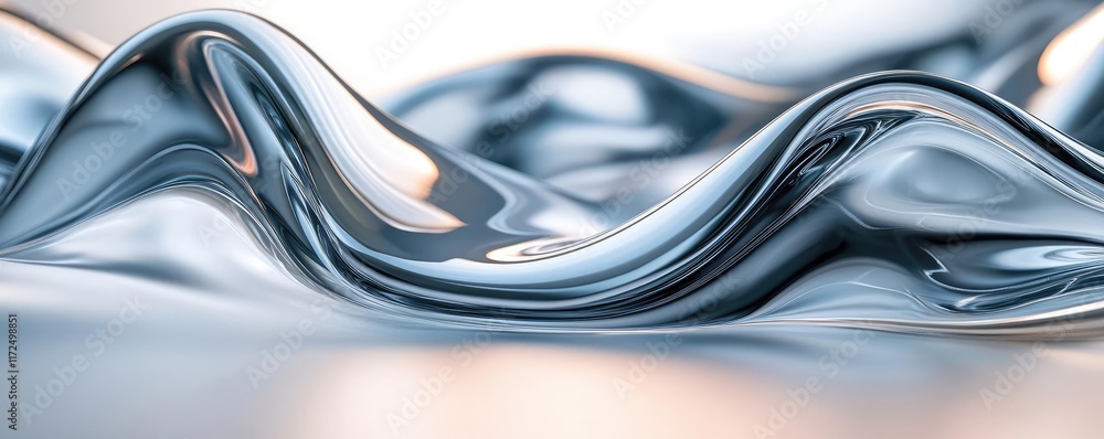 Poster metallic abstract background idea. abstract representation of flowing liquid metal with smooth curve