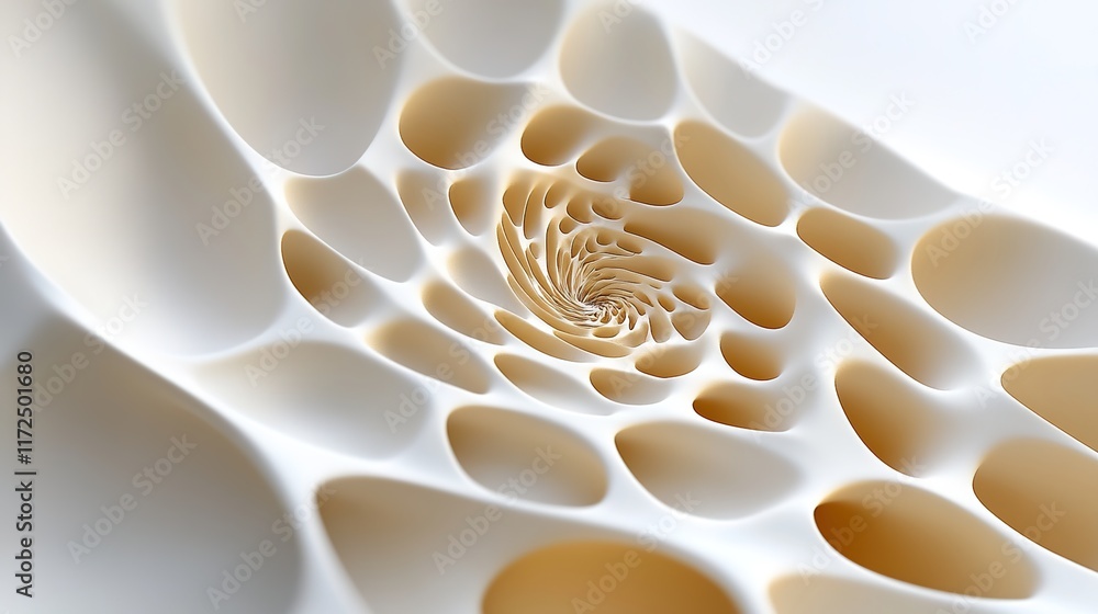 Poster abstract swirling pattern with soft curves and warm tones