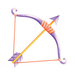 Bow and arrow vector cartoon illustration isolated on white background