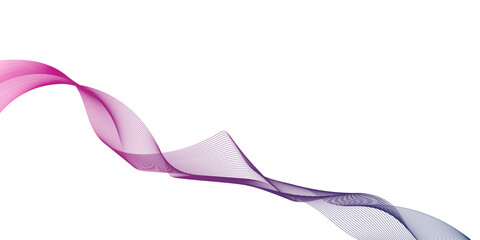 Abstract Vector Wavy Lines with Smooth Curves and Colorful Gradient in Purple and Blue for Modern Tech and Science