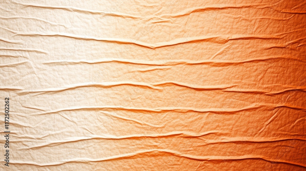 Poster textured fabric background featuring elegant creases and a warm gradient for artistic design and dec