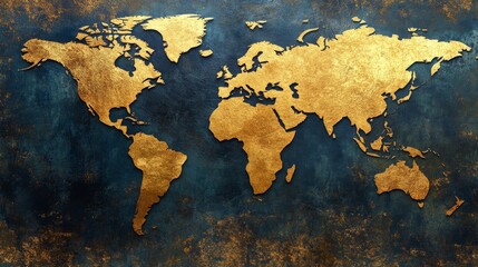 Abstract global business or technology concept with world map background, digital connections and network visualization, international trade and finance theme


