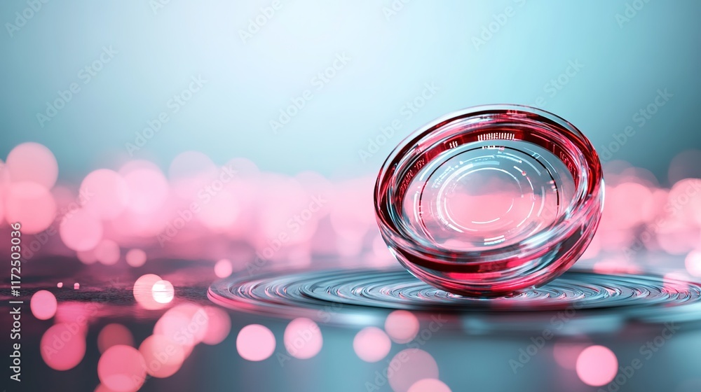 Aufkleber vibrant abstract circular design with ripple effect and light bokeh