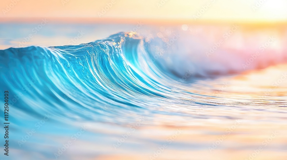 Poster waves abstract background concept. gentle ocean wave at sunset, creating a serene and calming atmosp