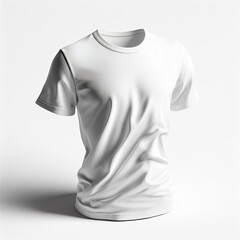 photorealistic white tee-shirt mockup on white background . 