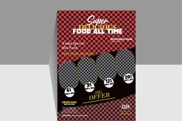  Resturant flyer business template card vector banner paper marketing layout print amagazing concept page document advertise magazine file adobe stock mock up uploded design.
