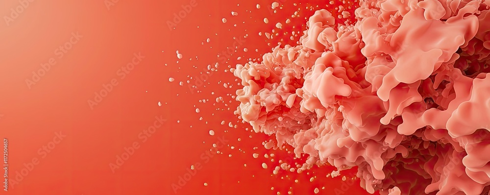 Poster splash abstract background idea. abstract coral-like texture with vibrant red tones and dynamic shap