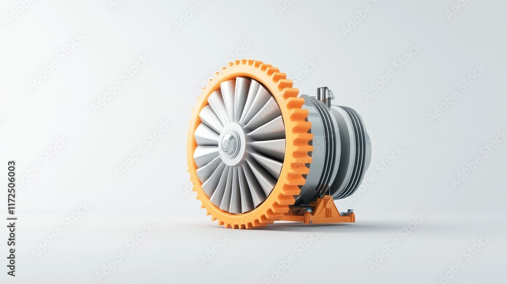 Aufkleber modern jet engine turbine with detailed design showcasing technology and engineering innovation on a