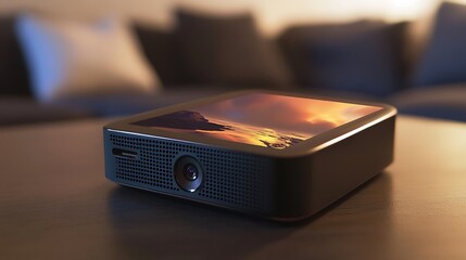 Smartphone compatible pocket projector modern and compact design