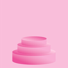 3d Pink Podium with Gradient Background