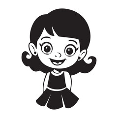 Cute happy girl vector