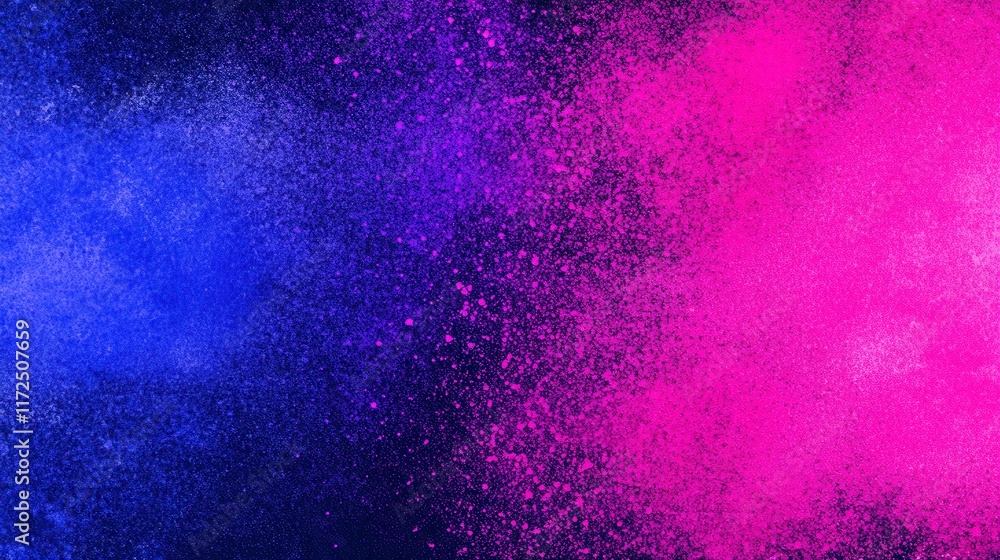 Poster vibrant color explosion of pink and blue particles creating an abstract artistic backdrop for creati