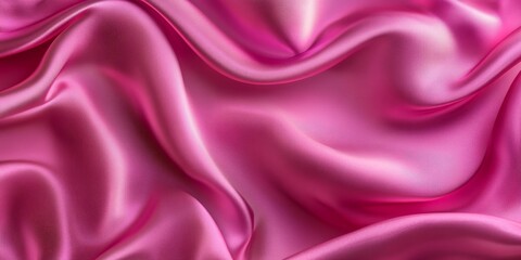 Fototapeta premium Seamless kaleidoscope of pink silk creates a stunning visual experience. This pink silk fabric dazzles with vibrant colors and shimmering ripples, embodying delightful sophistication in every detail.