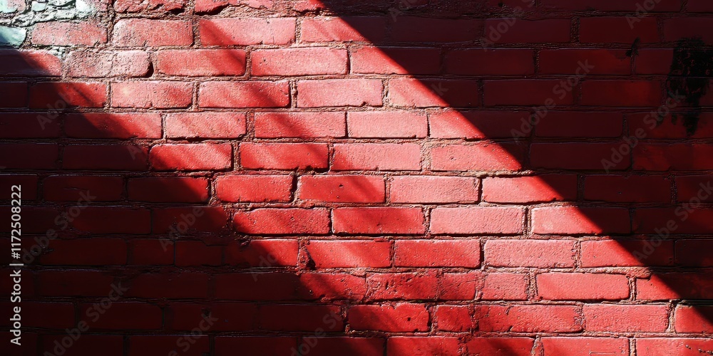 Aufkleber vibrant summer shadows cast dramatically against a red brick wall backdrop create a striking visual 