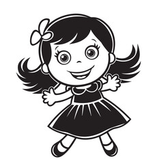 Cute happy girl vector