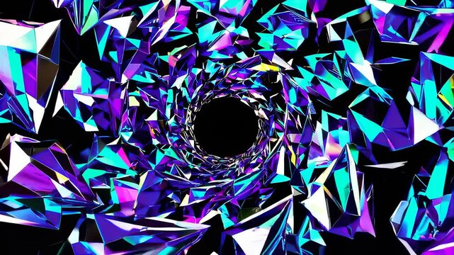 Colorful Crystal Tunnel Creates Mesmerizing Visual Experience