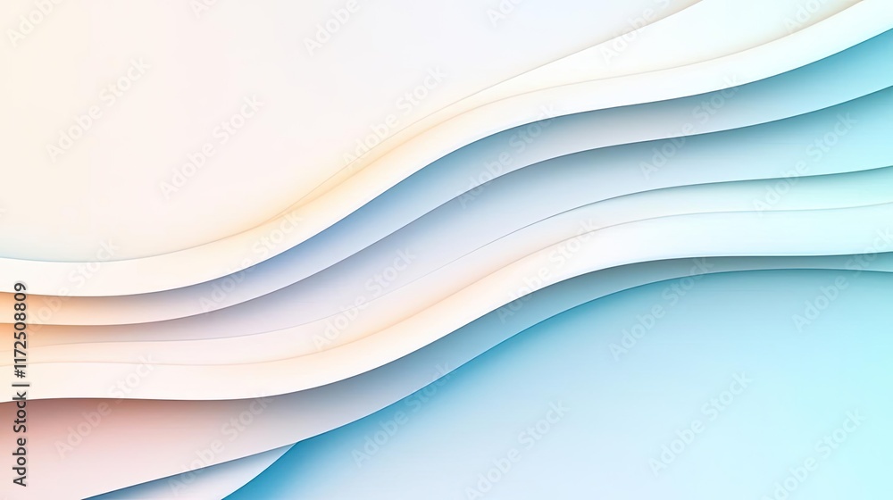 Poster waves abstract background concept. a minimalist abstract design featuring soft curves and smooth gra