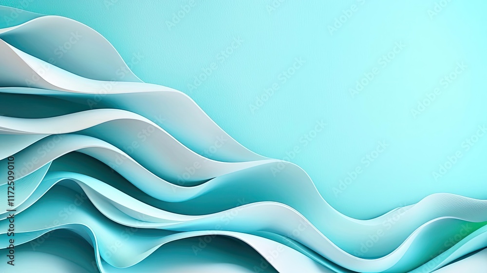 Poster waves abstract background concept. elegant abstract waves in shades of blue create a soothing visual