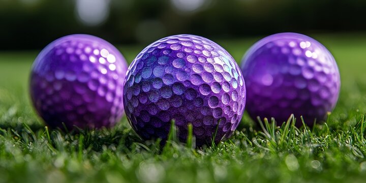 Custom printed purple golf balls with a light green design, perfect for showcasing your unique style. These eye catching purple golf balls are ideal for any golfing enthusiast looking to stand out.