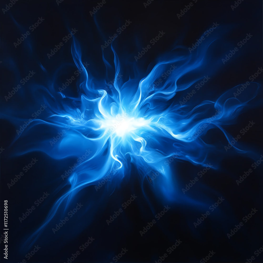Poster a mesmerizing blue light energy emanates from the center, creating an atmosphere of intrigue and dep