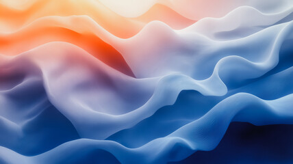 Obraz premium Serene Blue and Orange Fabric Drape 