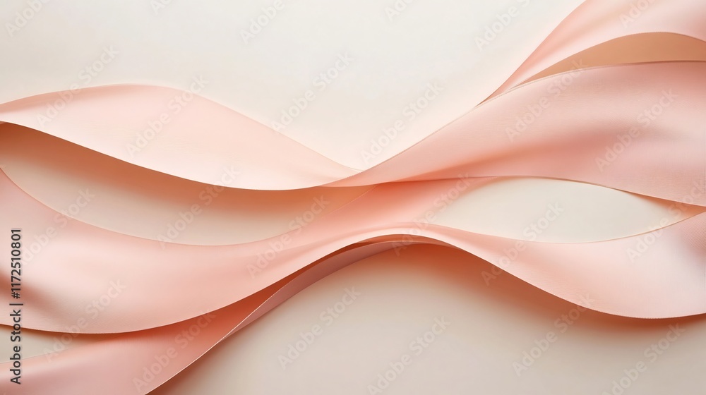 Poster flowing ribbon-like shapes in a clean,minimal layout