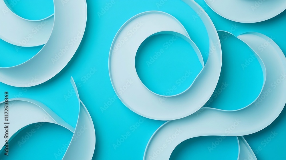 Aufkleber flowing ribbon-like shapes in a minimal design layout