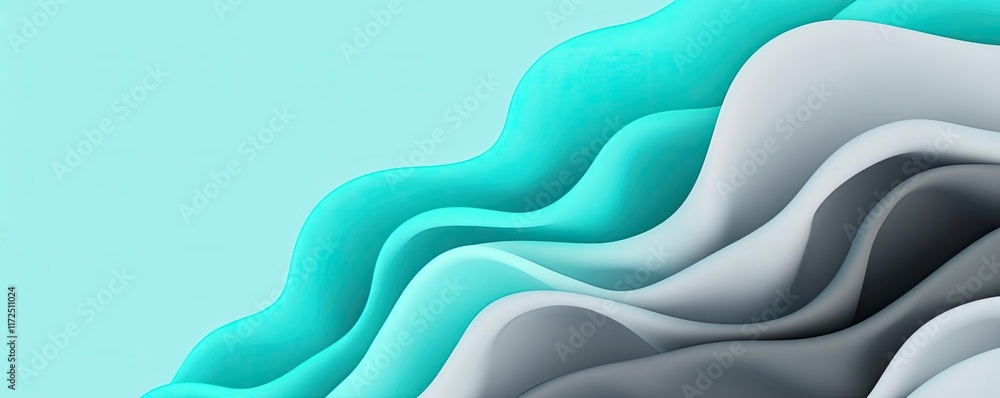 Poster splash abstract background idea. abstract wave pattern in shades of teal and gray for modern backgro