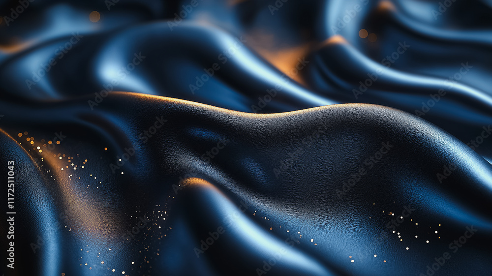 Aufkleber abstract liquid metallic waves: a mesmerizing abstract image showcasing the smooth, flowing texture 