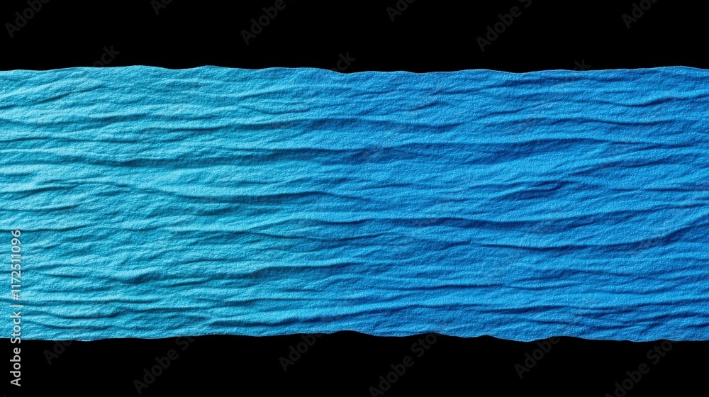 Poster textured blue fabric with waves creating an abstract design suitable for backgrounds or artistic pro