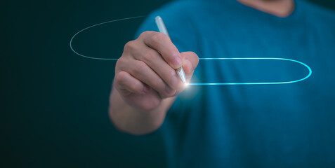 Fototapeta premium Businessmen showing different management concepts from others, planning and strategy, business growth, progress or difference and success concept, investing in stock market trading.