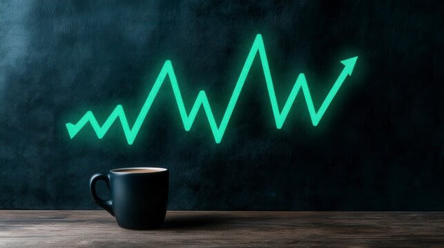 Analyzing market trends with a cup of coffee: the perfect combination of relaxation and focus for productivity
