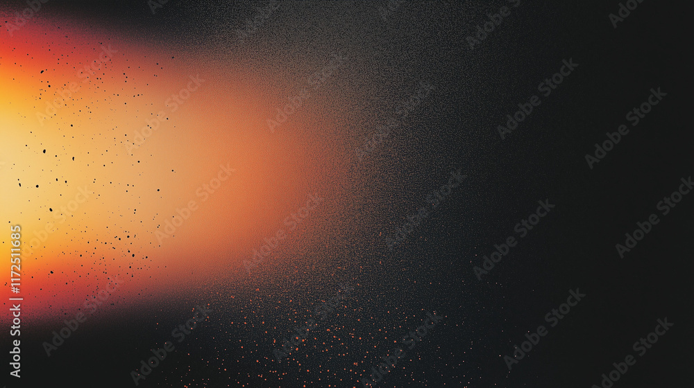 Poster fiery abstract gradient with textured depth: a bold blend of orange and black hues
